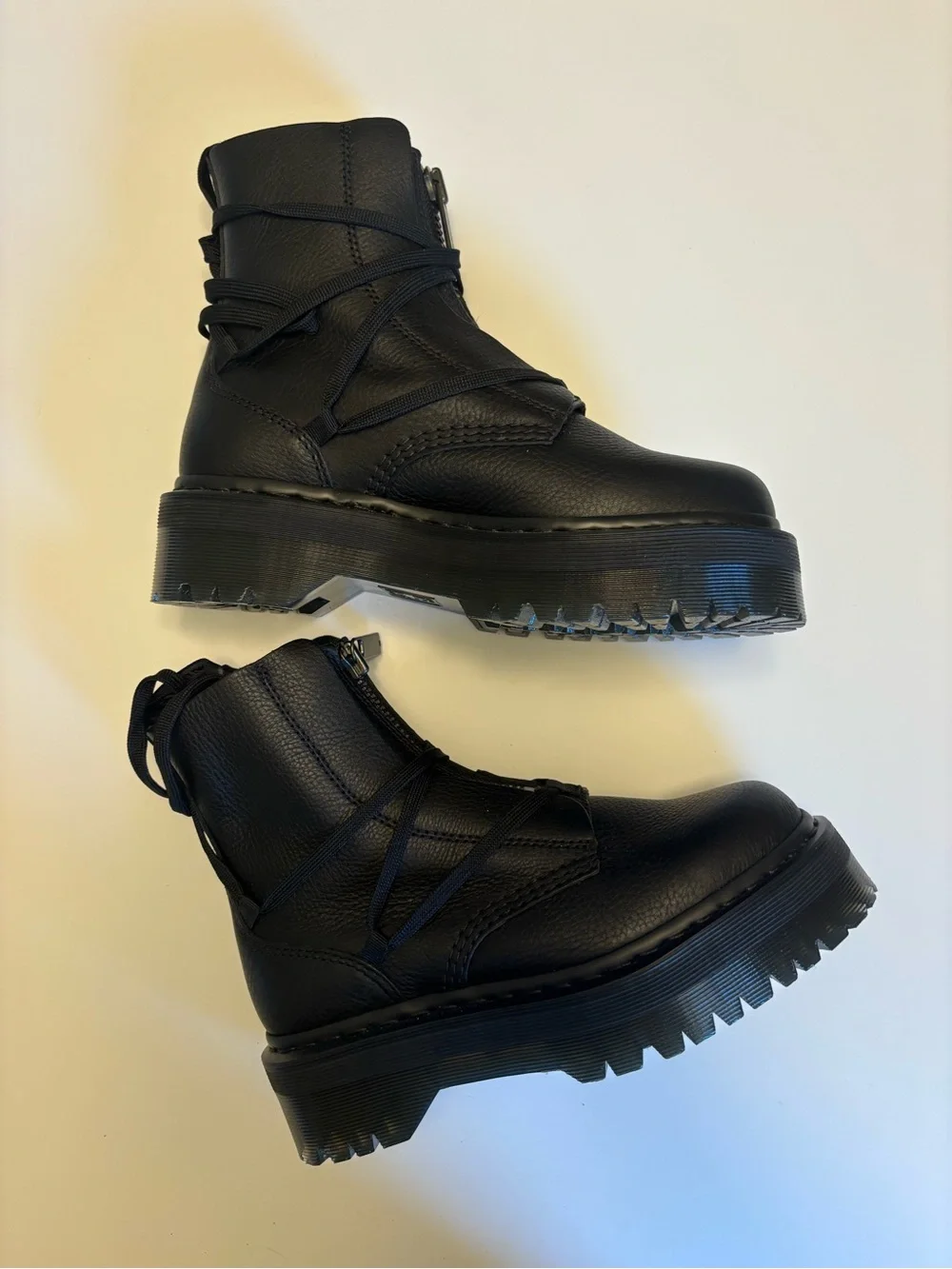 Dr. Martens Jarrick II Laced Leather Platform Boots Black